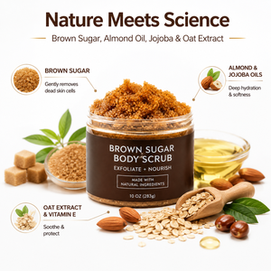 <span class=keywords><strong>Gommage</strong></span> corporel au sucre brun hydratant et exfoliant pour le visage, les mains et les pieds, combat l'acné, les ridules et les rides, avec des éclats de noix de coco et des vitamines C - Product Image 3