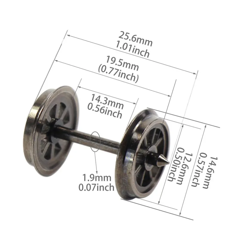 Dakunlun fornitore Ho Scale Trains Railway Steel Model Train Wheels