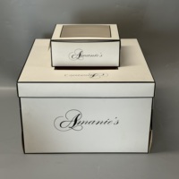 Boîte d'emballage en papier pour gâteau d'anniversaire ou de mariage, personnalisée, blanche, 15 x 15 x 5 pouces, avec fenêtre, directement de l'usine