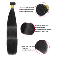 Extensions de cheveux humains bruts, mèches droites, cheveux vierges Remy, cuticules alignées, cheveux vierges en gros, fournisseurs de cheveux vierges