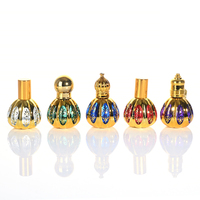 Vente en gros de flacons de parfum Oud doré de 10 ml, huile essentielle arabe de Dubaï, avec bille et applicateur en verre