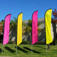 Drapeau à plumes personnalisé double face avec sublimation par transfert thermique, avec mât et base, bannière publicitaire extérieure pour la vente en gros sur la scène du marché