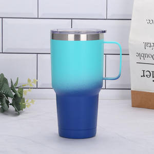 Personalized 30 Ounce Gradient Color Stainless Steel Travel <b>Mug</b> with Straw Leak Proof Lid - Product Image 6