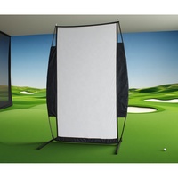 Filet de frappe de golf portable avec écran d'impact, base en acier lourd pour la pratique avec simulateur en intérieur