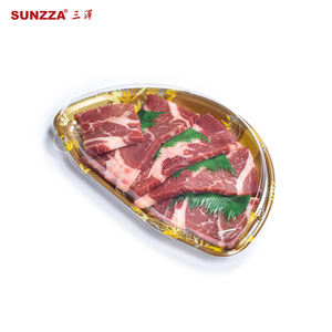 SUNZza แพ็กเกจเทอร์โมฟอร์มฟู้ดเกรดดีไซน์ใหม่ถาดพลาสติกแบบใช้แล้วทิ้งเนื้อหมูเนื้อหมูผักเนื้อแกะพร้อมฝาปิด - Product Image 1