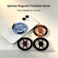 Support de téléphone magnétique universel 2-en-1 ultra-fin et pliable avec rotation à 360 degrés pour iPhone et coque magnétique