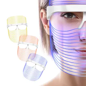 Máscara facial Fototerapia Luz Recargable Blanqueamiento DE LA PIEL Máscara facial LED Belleza Cuidado personal Máscara de piel LED