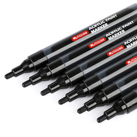 Mobee P-966B/6B Ensemble de marqueurs acryliques noirs LOGO personnalisé disponible Structure de valve Ensemble de marqueurs peinture acrylique pour bureau