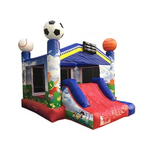 Château gonflable de football pour la Journée sportive des enfants, avec toboggan, pour usage commercial et domestique, idéal pour les soirées et les villas, haute performance - Product Image 1