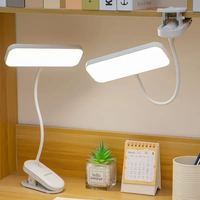 Lampe de bureau à pince LED moderne, lampe de bureau à 3 températures de couleur, lampe de lecture à pince LED, commande tactile, veilleuse rechargeable
