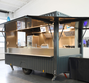 ร้านอาหารบาร์ปิ้งย่างแบบคอนเทนเนอร์เคลื่อนที่ รถพ่วงขายอาหารฟาสต์ฟู้ด พิซซ่า ขนาด 20 ฟุต 40 ฟุต ครัวคอนเทนเนอร์เชิงพาณิชย์สำหรับขาย - Product Image 1