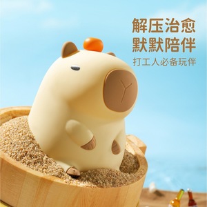Capybara <b>Night</b> <b>Light</b> USB Led Warm White Tap Control Round Shape 10000 Hours Lifespan For Bedroom Desk Decor - Product Image 3