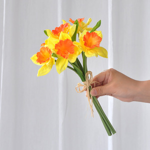 Rifornimento della fabbrica a buon mercato PU narciso fiori fascio di narciso artificiale vero tocco narciso per la vendita - Product Image 4