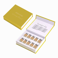Boîte d'emballage de luxe personnalisée pour flacon de peptides avec logo, fermeture magnétique, en carton rigide fait main, pour cosmétiques, avec gaufrage