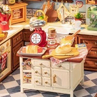 Robotime Rolife DIY Puzzles Kit Jouets faits à la main DG172 Cuisson Cuisine 3D Maison Miniature en bois