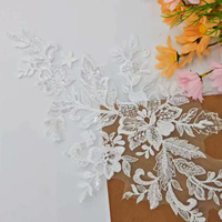 Nouvelle conception de broderie, sequins, perles, dentelle appliquée pour mariage
