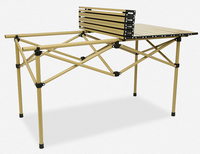 Table de pique-nique de camping pliante en aluminium portable extérieure de haute qualité, table de camping pliante avec grands sacs de rangement et de transport
