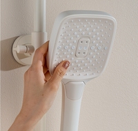Système de douche intelligent de luxe en laiton chromé poli, panneau mural de salle de bain avec jets de massage et effet pluie, ensemble de douche complet