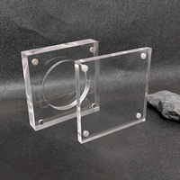 Étui de présentation en acrylique personnalisé 8x8, support magnétique en plexiglas pour pièces de monnaie, étui de présentation en acrylique pour pièces de monnaie commémoratives