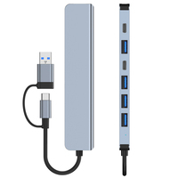 Hub USB de haute qualité 7 en 1, hub Type-C, station d'accueil multiport avec charge PD, adaptateur USB3.0 USB2.0, 7 ports USB C