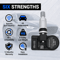 ANDEREY Nouveau capteur TPMS double fréquence 315/433 MHz, programmable, universel, pour la surveillance de la pression des pneus, compatible avec 98 % des véhicules