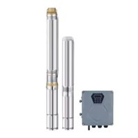 Système de pompage d'eau solaire submersible de haute qualité pour puits profond de 4 pouces, hybride AC/DC, commutation automatique, en acier inoxydable, faible consommation