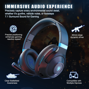 Auriculares Inalámbricos para Juegos SADES Whisper Ultimate, Bluetooth 5.3, Batería de Larga Duración, Carga Rápida para Juegos, Música y Películas - Product Image 4