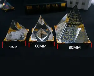 Feng Shui Egipto egipcio de cristal claro pirámide MH-F0527
