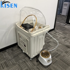 อ่างสระผมเคลื่อนที่แบบพกพา Kisen Dual Tanks Luxury Modern พร้อมเครื่องทำน้ำอุ่น สำหรับร้านทำผมและสปา - Product Image 2