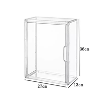 Organisateur en plastique transparent, armoire anti-poussière empilable pour outils de maquillage et petits objets