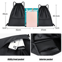 Sac à cordon promotionnel personnalisé en nylon avec logo, sac de sport en nylon en gros, sac à dos de sport à cordon