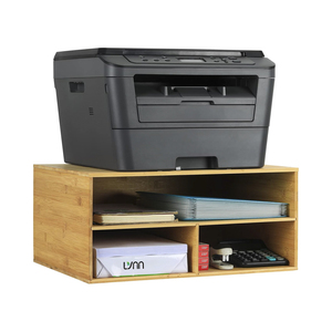 Bambus-Druckerständer mit Aufbewahrung Multifunktionales 2-stufiges Papierorganisationsregal für Zuhause, Büro und Schule - Product Image 1