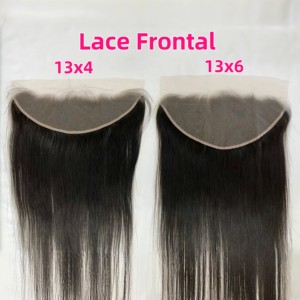 Chất lượng ren phía trước đóng cửa thẳng 13x4 phía trước Swiss Trong Suốt Ren HD ren phía trước với mái tóc bé 100% Trinh Nữ tóc con người - Product Image 5