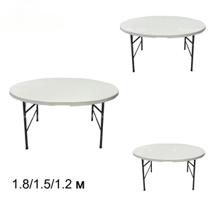 <strong>White</strong> Round Plastic Foldable Wedding Banquet <strong>Table</strong> Dining Hotel Park <strong>Hall</strong> Farmhouse Mall Events Folding <strong>Tables</strong> and Chairs - Product Image 5