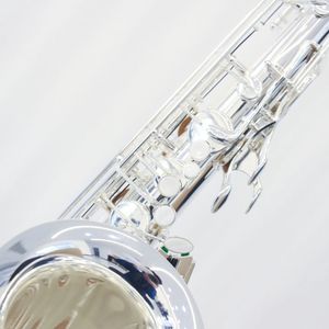Saxofón <span class=keywords><strong>Tenor</strong></span> Profesional en Tono Bb, Instrumento de Viento Madera, Plateado - Product Image 3