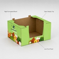 Boîte d'emballage en carton ondulé écologique, imperméable et imprimée sur mesure pour légumes frais et maïs