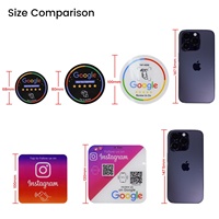 NFC-стикер из акрила для ресторанов с функцией самообслуживания, чип NTAG213, мобильная карта для отзывов по технологии Tap-to-Review, модель LY0254, экологичный