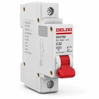Disjoncteur miniature Delixi DZ47SZ DC250V 1P 2P 6-63A, protection de circuit CC pour systèmes solaires et de stockage d'énergie par batterie