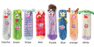 Calcetines hasta la rodilla de nailon de punto para mujer con paquete de emoticonos feos divertidos y bonitos Calcetines antideslizantes Heattech Winter Home Floor Calcetines Logo en el cuerpo - Product Image 6