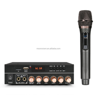 Microphone sans fil rechargeable en métal pour karaoké à domicile, amplificateur de microphone sans fil dynamique avec amplificateur de puissance 80W Bluetooth