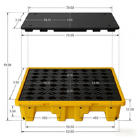 Paleta de Plástico OEM L-L19 de 2200 Litros para Almacenamiento en Frío Industrial, Construcción y Transporte de Carga - Entrada Bidireccional, Protección Contra Derrames de Aceite/Químicos