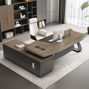 Escritorio de oficina en forma de L personalizado de alta calidad, muebles de oficina de lujo, escritorio de madera, escritorios Boss, mesa de oficina ejecutiva, mesa Modular - Product Image 2