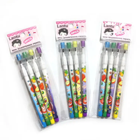 Venta al por Mayor de Lápices Mecánicos Ecológicos con Diseño de Frutas de Dibujos Animados, Set de Papelería Bonita para Escribir, para Estudiantes y Niños, Venta al por Mayor, Borrador Negro