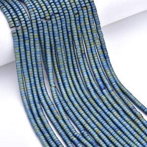 Cuentas de hematita de piedra natural planas circulares y espaciadas sueltas galvanizadas para la producción de joyas - Product Image 6