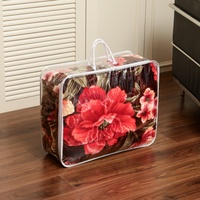 Sacs rétractables transparents en PVC réutilisables et imperméables avec logo personnalisé et poignées à cordon pour l'emballage de couvertures et de literie