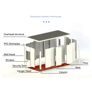 Contenedor prefabricado modular de 20 pies de alta calidad, casa, cafetería, tienda, paquete plano plegable de construcción rápida para uso en almacén de guardia de oficina - Product Image 6