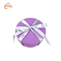 Boîtes en papier rondes personnalisées de luxe avec logo et ruban en velours pour mariage, Saint-Valentin, fleurs, chocolats, bonbons, bijoux, emballage de bougies