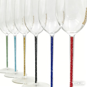 Flûtes à champagne en verre borosilicate de haute qualité, avec pied long, en titane, pour célébrations, mariages et fêtes - Product Image 4