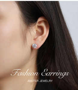 Boucles d'oreilles clous personnalisées en diamant de laboratoire VVS, or massif 10K 14K 18K, diamant CVD, pour hommes et femmes - Product Image 6