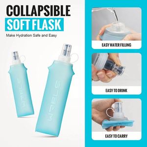 Bouteille d'eau pliable en TPU personnalisée en gros, gourde souple de sport avec logo personnalisé pour la course à pied, flacon souple en plastique - Product Image 4